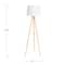 Hello Honey® Mid-Century Modern Tripod Wood Floor Lamp with Linen Shade